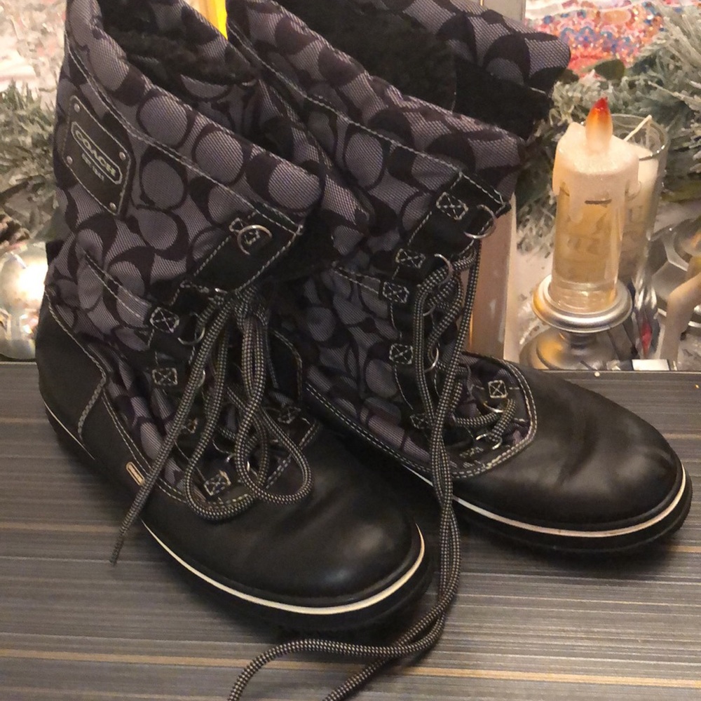 Authentic Coach weather boots.